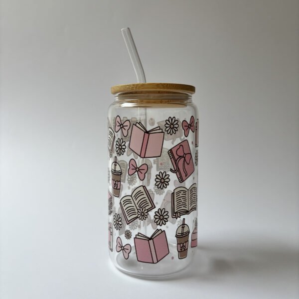 Pages & Pink Moments Glass Bottle