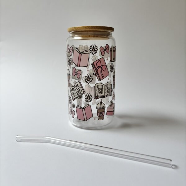 Pages & Pink Moments Glass Bottle
