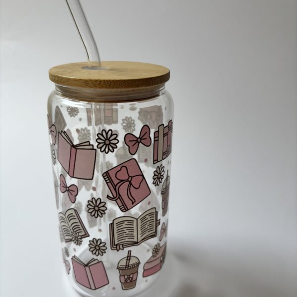 Pages & Pink Moments Glass Bottle