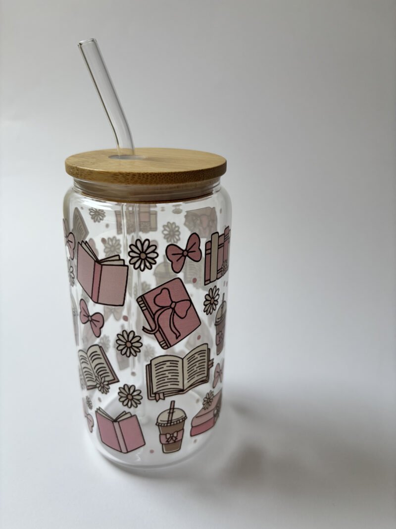 Pages & Pink Moments Glass Bottle
