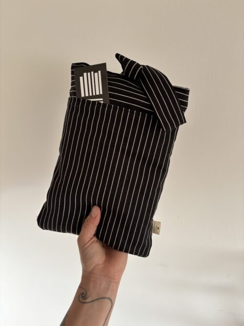 Bow Book Lovers Booksleeve Pocket Black & White Striped