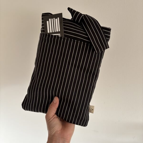 Bow Book Lovers Booksleeve Pocket Black & White Striped