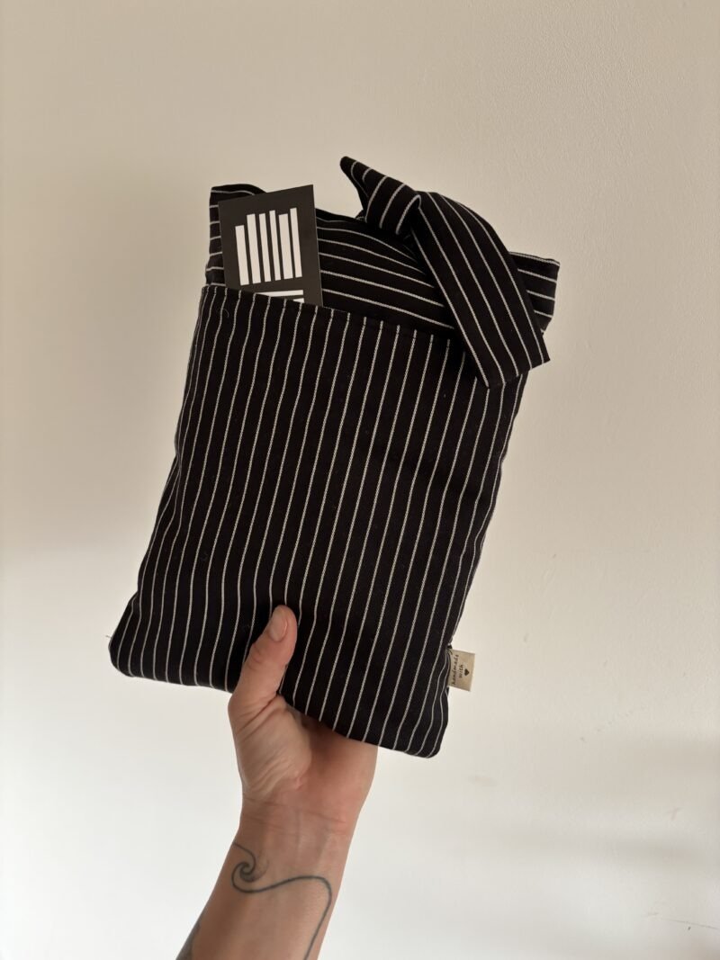 Bow Book Lovers Booksleeve Pocket Black & White Striped