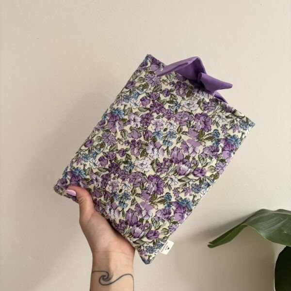 Bow Book Lovers Booksleeve Purple Petals