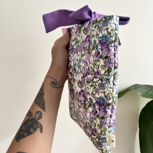 Bow Book Lovers Booksleeve Purple Petals