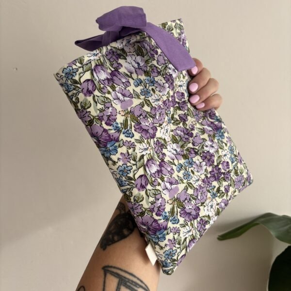 Bow Book Lovers Booksleeve Purple Petals
