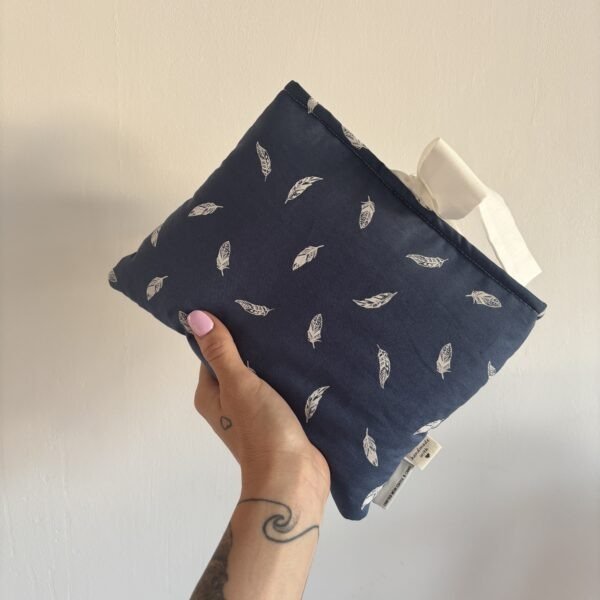 Bow Book Lovers Booksleeve Blue Feather
