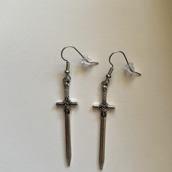 Silver Sword Earrings
