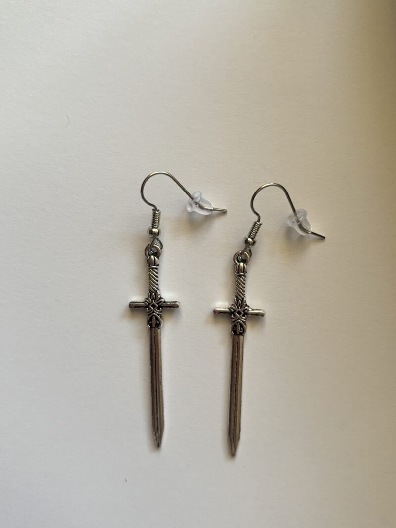 Silver Sword Earrings