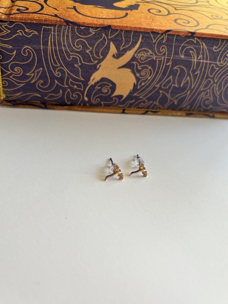 Mini Golden Dragon Stud Earrings