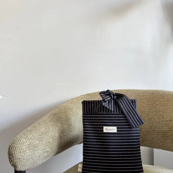 Bow Book Lovers Booksleeve Pocket Black & White Striped