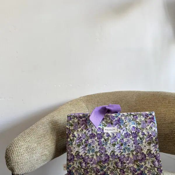 Bow Book Lovers Booksleeve Purple Petals